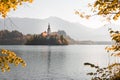 Alpine Bled lake in Slovenia