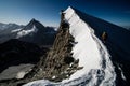 Alpine climbing in the Swiss Alps Royalty Free Stock Photo