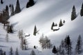 Alpine cottage in the winter