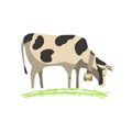 Alpine cow flat hand drawn vector color character