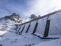 Alpine dam in the alps of Valgerola Royalty Free Stock Photo