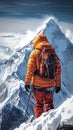 Alpine determination Illustration captures a man climbing snowy mountains