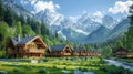 Alpine Eco-Cabin: Your Serene Summer Retreat for Relaxation and Vacation in Majestic Mountains