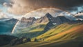 Alpine Elegance: Nature\'s Majesty with a Touch of Rainbow