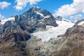 Alpine glacier melting in the Swiss Alps