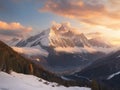radiant peaks: alpine glow at sunset