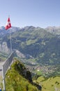 Alpine mountains and the swiss flag