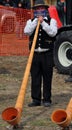 Alpine horn player