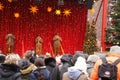 Alpine horn players at public concert