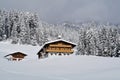 Winter under Kaisergebirge, Tirol, Austria Royalty Free Stock Photo