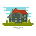Alpine house vector