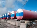 Alpine hut Barrels. Elbrus, Russia