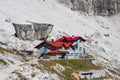 Alpine hut Silvio Agostini in Dolomites Alps, Italy Royalty Free Stock Photo