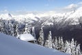 Alpine hut under snow Royalty Free Stock Photo