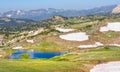 Alpine lake along the Beartooth Highway. Yellowstone Park, Peaks of Beartooth Mountains, Shoshone National Forest, Wyoming, USA. Royalty Free Stock Photo