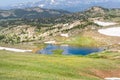 Alpine lake along the Beartooth Highway. Yellowstone Park, Peaks of Beartooth Mountains, Shoshone National Forest, Wyoming, USA. Royalty Free Stock Photo