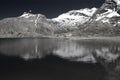 Alpine lake in infrared b&w Royalty Free Stock Photo