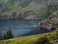 Alpine lake in Italy foreshortening