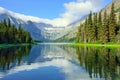 Alpine lake Josephine on the Grinnell Glacier trail in Glacier National Park Royalty Free Stock Photo