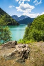Alpine lake Ritsa in Abkhazia Royalty Free Stock Photo