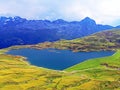 The alpine lake Tannensee or Tannen Lake in the Uri Alps mountain massif, Melchtal - Canton of Obwald, Switzerland Royalty Free Stock Photo