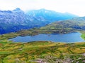 The alpine lake Tannensee or Tannen Lake in the Uri Alps mountain massif, Melchtal - Canton of Obwald, Switzerland Royalty Free Stock Photo