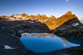 Alpine Lake Wildsee under the Pizol peak in the mountain range Glarus Alps - Canton of St. Gallen, Switzerland Royalty Free Stock Photo