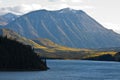 Alpine lakes and golden aspens, northwestern BC Royalty Free Stock Photo