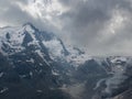 Alpine landscape with jagged peaks and glacier Royalty Free Stock Photo