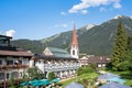 Alpine landscape with Pfarrkirche, Seefeld, Austria Royalty Free Stock Photo