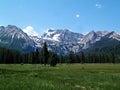 Alpine Meadow and Sawtooth Mountains Near Stanley, Idaho 2 Royalty Free Stock Photo