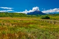 Alpine meadow with view of North Pole Peak and Hayden Peak in the background Royalty Free Stock Photo