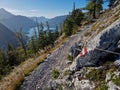 alpine mountain associations mark and maintain signs on hiking