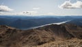 Alpine mountain panorama of Lake Rotoroa seen from Angelus Peak in Saint Arnaud Nelson Lakes National Park New Zealand Royalty Free Stock Photo