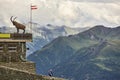 Alpine mountain viewpoint. Kaiser Franz Josefs hohe. Grossglockner landmark. Austria