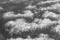 Alpine mountains. Monochromatic image.