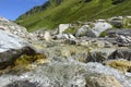 Alpine mountains river flow Royalty Free Stock Photo