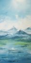 Serene Mountain Landscape Painting With Dreamlike Quality