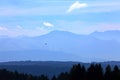 Alpine panorama in blue