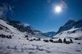 Alpine pass in switzerland, Julierpass in swiss alp with snow Royalty Free Stock Photo