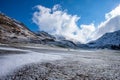 Alpine pass in switzerland, Julierpass in swiss alp with snow Royalty Free Stock Photo