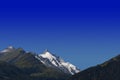 Alpine peak of Grossglockner mountain in Austria. blue sky background Royalty Free Stock Photo