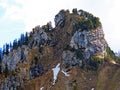 Alpine peak of Musflue in the Swiss mountain range of Pilatus and in the Emmental Alps, Alpnach - Canton of Obwalden, Switzerland