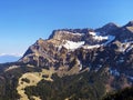 Alpine peaks Klimsenhorn, Esel and Tomlishorn in the Mountain massif Pilatus or Mount Pilatus, Eigenthal - Canton of Lucerne