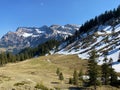 Alpine peaks Klimsenhorn, Esel, Tomlishorn and Widderfeld in the Mountain massif Pilatus or Mount Pilatus, Eigenthal