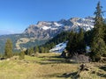 Alpine peaks Klimsenhorn, Esel, Tomlishorn and Widderfeld in the Mountain massif Pilatus or Mount Pilatus, Eigenthal