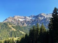 Alpine peaks Klimsenhorn, Esel, Tomlishorn and Widderfeld in the Mountain massif Pilatus or Mount Pilatus, Eigenthal Royalty Free Stock Photo