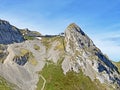 Alpine peaks of Oberhaupt and Esel in the Swiss mountain range of Pilatus and in the Emmental Alps, Alpnach - Switzerland Royalty Free Stock Photo