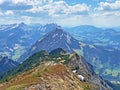 Alpine peaks of Schimberig, Risetestock and Blaue Tosse in the Emmental Alps and west of the Pilatus mountain range, Alpnach