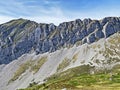 Alpine peaks of Tomlishorn and Oberhaupt in the Swiss mountain range of Pilatus and in the Emmental Alps, Alpnach - Switzerland